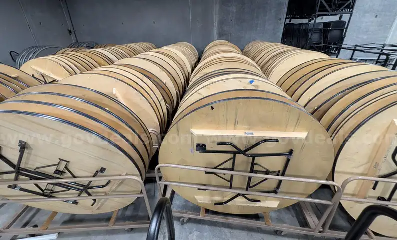 72" Wooden Rounds on Racks