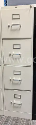 4 Drawer Metal Filing Cabinet - Beige