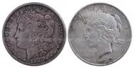 Morgan Dollar 1880/CC plus Peace Dollar
