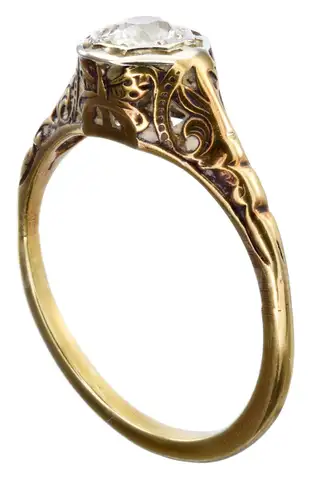 14kt Yellow Gold Diamond Filigree Ring