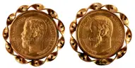 Gold 1899 Ruble Cuff Links and Miscellaneous