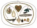 Estate 14Kt Filigree Diamond Bar Pin &#x26; Misc. Lot