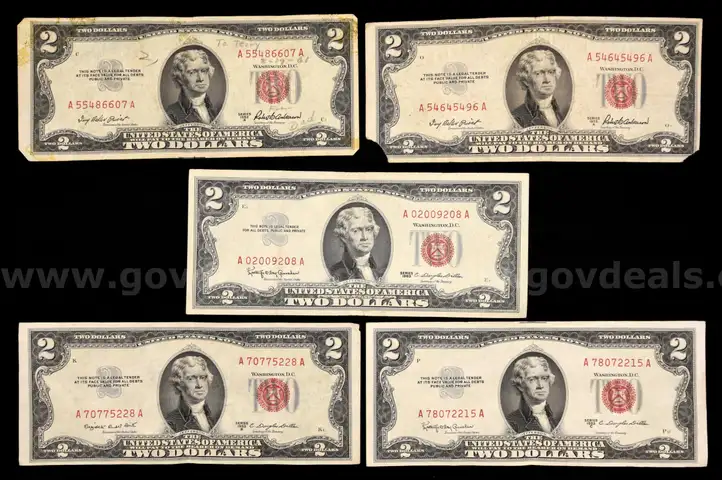 $2 Small Size Currency Lot