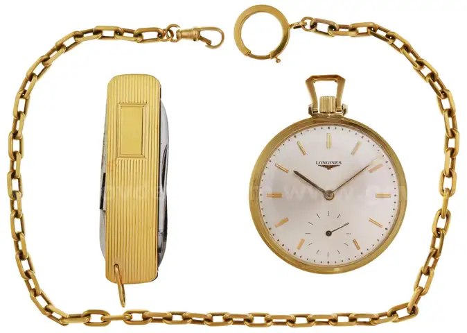 Solid Gold Pocket Watch with Fob and 14KT Pocketknife