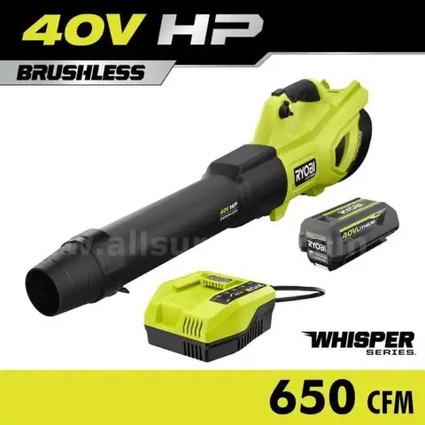 40V HP Brushless Whisper Series 160 MPH 650 CFM Cordless Battery Leaf Blower with 4.0 Ah Battery and Charger