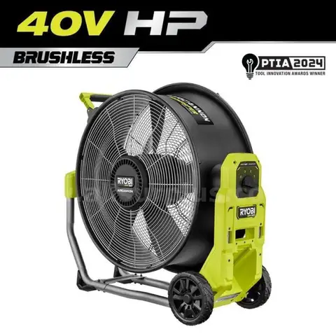 RYOBI 40V HP Brushless Cordless Hybrid WHISPER SERIES 20&#x22; Air Cannon Fan (Tool Only)