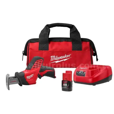 M12 12V Lithium-Ion HACKZALL Cordless Reciprocating Saw Kit with One 1.5Ah Battery Charger and Tool Bag
