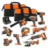 18V Cordless 10-Tool Combo Kit with 2.0 Ah Battery 4.0 Ah Battery Charger and Tool Bag