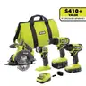 ONE 18V Cordless 4-Tool Combo Kit with 1.5 Ah Battery 4.0 Ah Battery and Charger