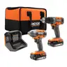 18V Cordless 2-Tool Combo Kit with Drill/Driver Impact Driver (2) 2.0 Ah Batteries and Charger