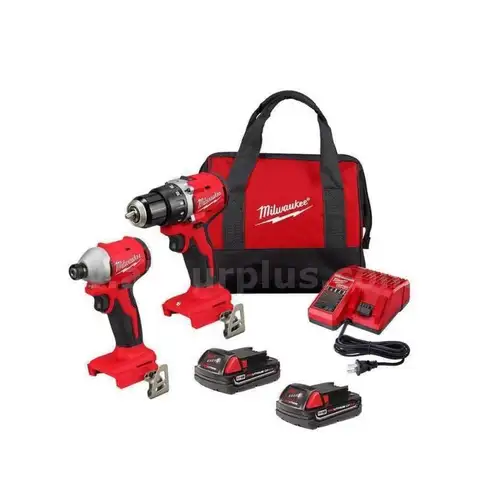 Milwaukee M18 18V Lithium-Ion Brushless Cordless Compact Drill/Impact Combo Kit