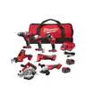 Milwaukee M18 18-Volt Lithium-Ion Cordless Combo Kit 7-Tool with 2-Batteries, Charger and Tool Bag