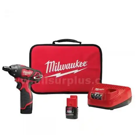 M12 12V Lithium-Ion Cordless 1/4 in. Hex Screwdriver Kit with Two 1.5Ah Batteries, Charger and Tool Bag