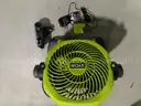 RYOBI ONE 18V Cordless 7-1/2&#x22; Bucket Top Misting Fan Kit