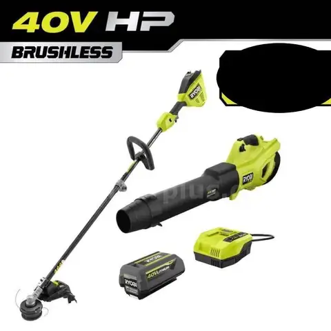 40V HP Brushless 650 CFM 160 MPH Cordless Leaf Blower and Carbon Fiber String Trimmer with 4Ah Battery and Charger