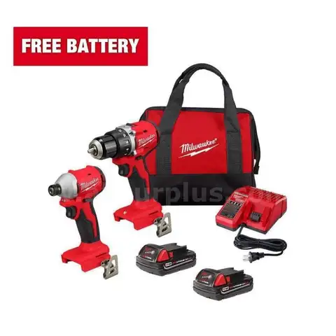 M18 18V Lithium-Ion Brushless Cordless Compact Drill/Impact Combo Kit (2-Tool) w/(2) 2.0 Ah Batteries Charger &#x26; Bag