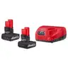 Milwaukee M12 12V Lithium-Ion XC High Output 5.0 Ah Battery Pack Starter Kit with Charger