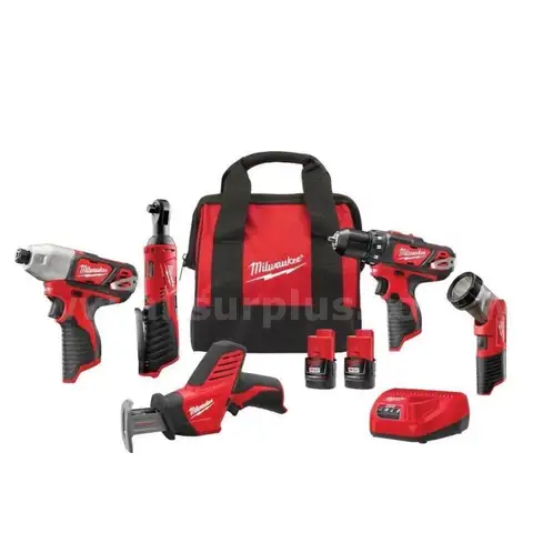 Milwaukee M12 12 V Cordless Brushed 5 Tool Combo Kit