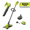 ONE 18V Cordless Battery String Trimmer/Edger and Jet Fan Blower Combo Kit (2-Tools) with 4.0 Ah Battery and Charger