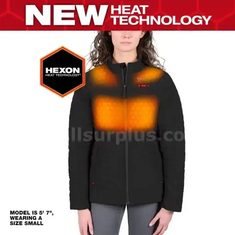 Women&#x27;s Medium M12 12-Volt Lithium-Ion Cordless AXIS Black Heated Quilted Jacket Kit with (1) 3.0 Ah Battery and Charge