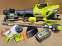 40V HP Brushless 650 CFM 160 MPH Cordless Leaf Blower and Carbon Fiber String Trimmer with 4Ah Battery and Charger