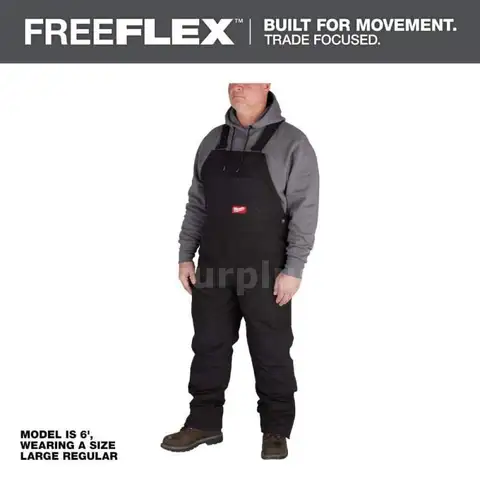 Milwaukee Men&#x27;s XL-Regular Black FREEFLEX Insulated Bib Overalls