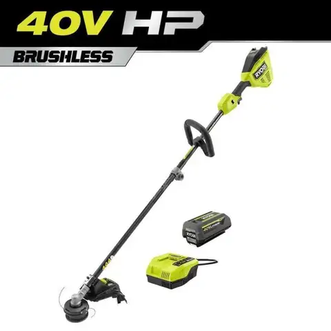 RYOBI 40V HP Brushless 16&#x22; Cordless Carbon Fiber Shaft Attachment Capable String Trimmer, 4.0 Ah Battery