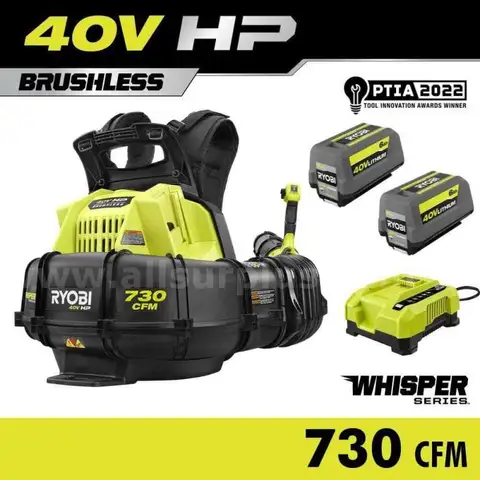 40V HP Brushless Whisper Series 165 MPH 730 CFM Cordless Battery Backpack Blower with (2) 6.0 Ah Batteries and Charger