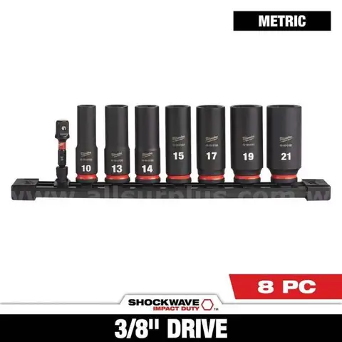 SHOCKWAVE Impact Duty 3/8 in. Metric Deep Impact Rated Socket Set (8-Piece)