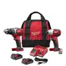 Milwaukee M18 18V Lithium-Ion Cordless Drill Driver/Impact Driver Combo Kit, 1.5Ah Battery