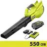 RYOBI 40V 120 MPH 550 CFM Cordless Battery Leaf Blower, 4.0 Ah Battery and Charger