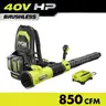 RYOBI 40V HP Brushless Whisper Series 180 MPH 850 CFM Cordless Battery Backpack Leaf Blower, 8.0Ah Battery