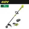 RYOBI 40V 15" Expand-It Cordless Battery Attachment Capable String Trimmer, 4.0 Ah Battery and Charger