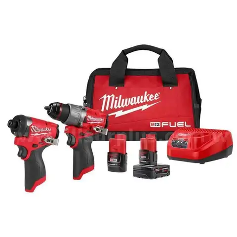 M12 FUEL 12-Volt Lithium-Ion Brushless Cordless Hammer Drill and Impact Driver Combo Kit w/2 Batteries and Bag (2-Tool)