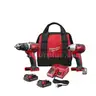 Milwaukee M18 18V Lithium-Ion Cordless Drill Driver/Impact Driver Combo Kit, 1.5Ah Batteries