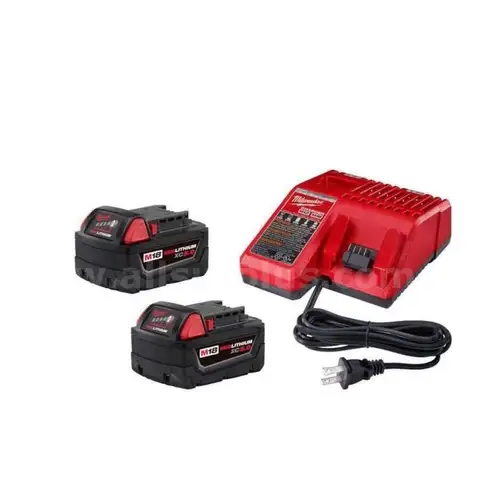 Milwaukee M18 18-Volt Lithium-Ion XC Starter Kit, 5.0Ah Batteries and Charger