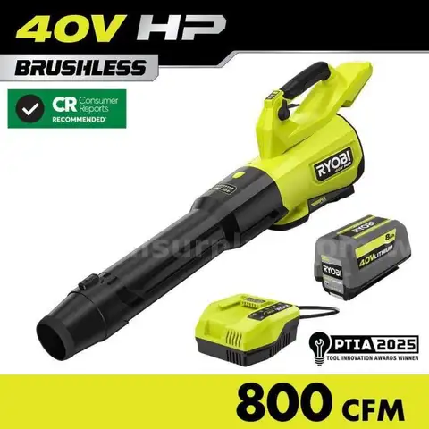 40V HP Brushless Whisper Series 180 MPH 800 CFM Cordless Battery Leaf Blower