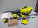 RYOBI 40V HP Brushless 650 CFM 160 MPH Cordless Leaf Blower, Carbon Fiber String Trimmer, 4Ah Battery