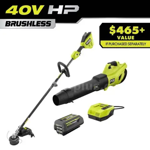 40V HP Brushless 650 CFM 160 MPH Cordless Leaf Blower and Carbon Fiber String Trimmer