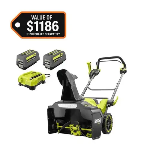 40V HP Brushless 21 in. Single-Stage Cordless Electric Auger Propelled Snow Blower with (2) 8.0 Ah Batteries & Chargers