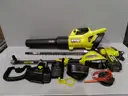 RYOBI 40V HP Brushless 650 CFM 160 MPH Cordless Leaf Blower and Carbon Fiber String Trimmer, 4Ah Battery