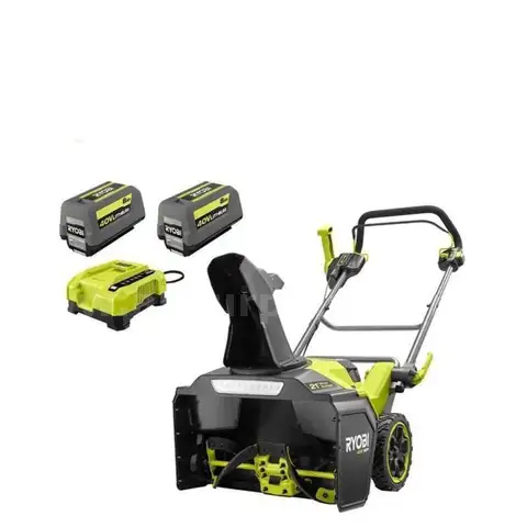 RYOBI 40V HP Brushless 21" Single-Stage Cordless Electric Auger Propelled Snow Blower, 8.0Ah Batteries