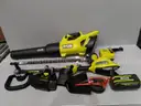 RYOBI 40V HP Brushless 650 CFM 160 MPH Cordless Leaf Blower and Carbon Fiber String Trimmer, 4Ah Battery