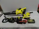 RYOBI 40V HP Brushless 650 CFM 160 MPH Cordless Leaf Blower and Carbon Fiber String Trimmer, 4Ah Battery