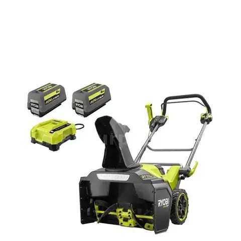 RYOBI 40V HP Brushless 21" Single-Stage Cordless Electric Auger Propelled Snow Blower, 8.0 Ah Batteries