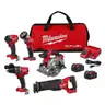 Milwaukee M18 FUEL 18V Lithium-Ion Brushless Cordless Combo Kit, Two 5.0 Ah Batteries, Charger, Tool Bag