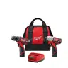 Milwaukee M12 12V Lithium-Ion Cordless Drill Driver/Impact Driver Combo Kit, 1.5Ah Batteries, Charger, Bag