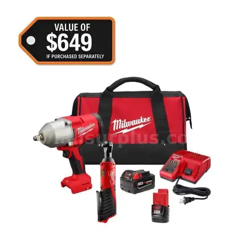 M12/M18 12/18V Lithium-Ion Cordless 3/8 in. Ratchet and 1/2 in. High Torque Impact Wrench