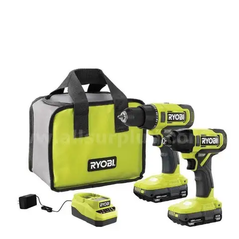 ONE+ 18V Cordless 2-Tool Combo Kit with Drill/Driver, Impact Driver, (2) 1.5 Ah Batteries, and Charger