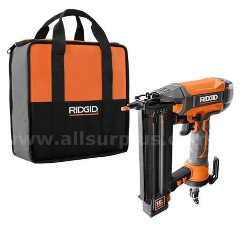 RIDGID Pneumatic 18-Gauge 2-1/8" Brad Nailer with CLEAN DRIVE Technology and Tool Bag